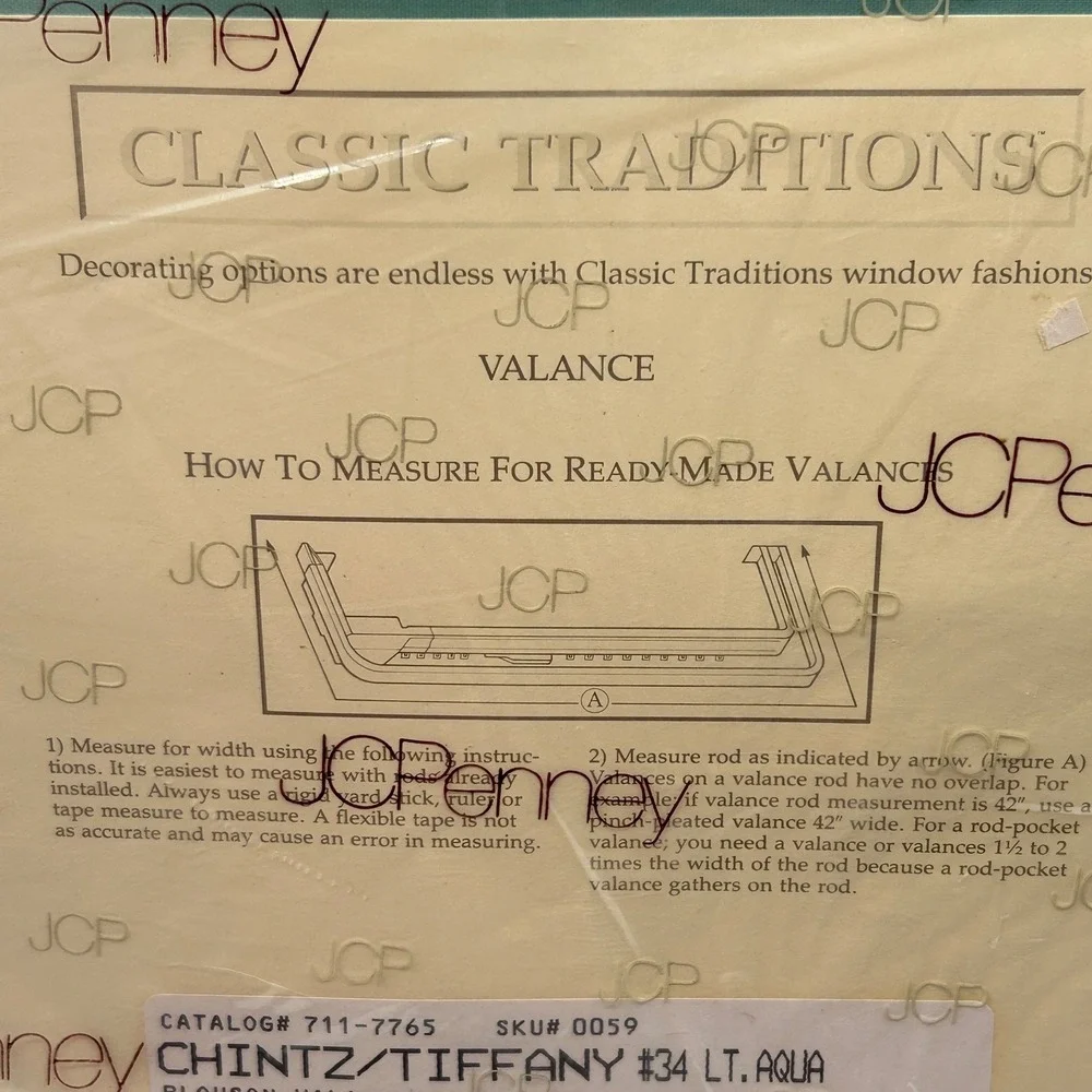 VTG JCPenney Classic Traditions Tiffany Blouson Valance Light Aqua 84x15 USA NEW